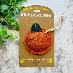 Loofah-Art 100% Natural Loofah Kitchen Scrubber, Orange